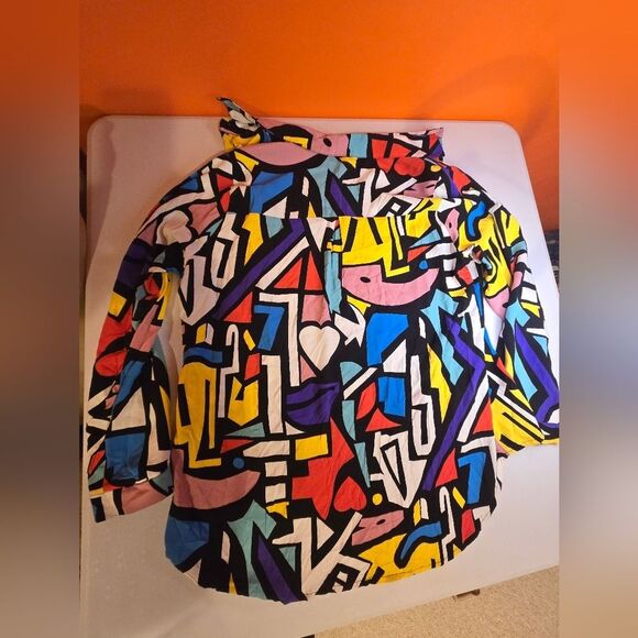 Vintage Big Dart Women's Colorful Geometric Blouse - Picture 5 of 5